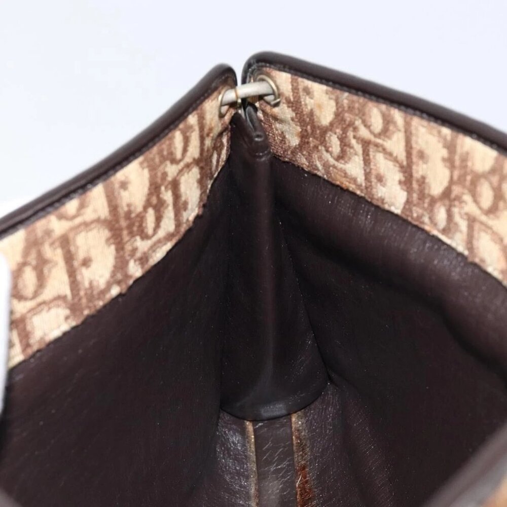 Christian Dior Trotter Canvas Shoulder Bag Brown Gold Auth 147503 - Picture 13 of 15